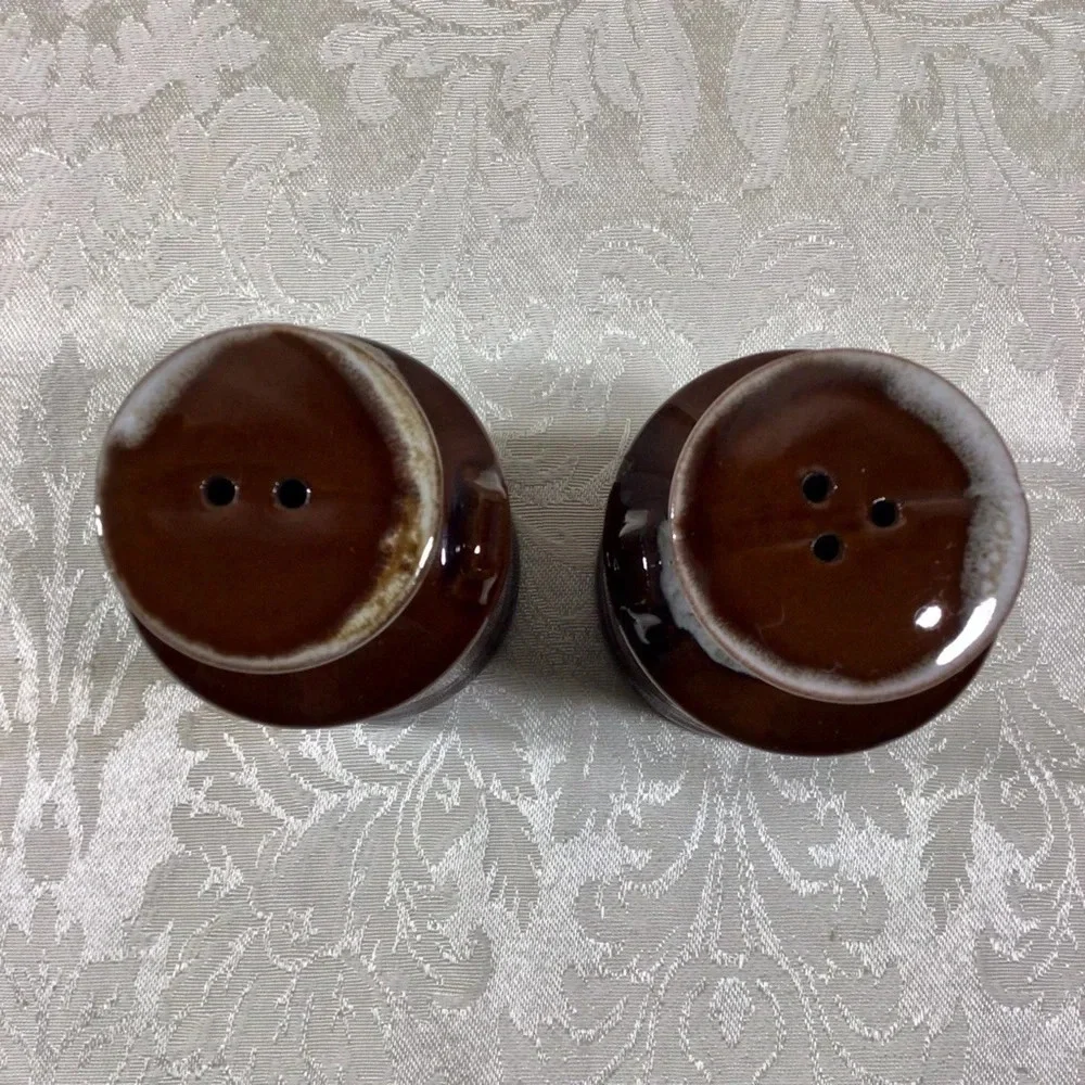 Vintage Brown Milk Can Salt and Pepper Shakers - Made in Japan